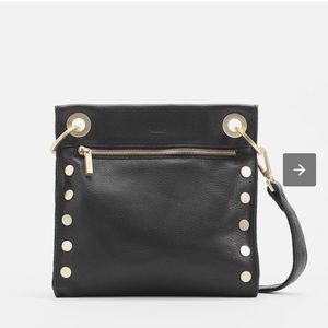 Hammitt Tony Med Black/Brushed Gold Functional Leather Crossbody Bag